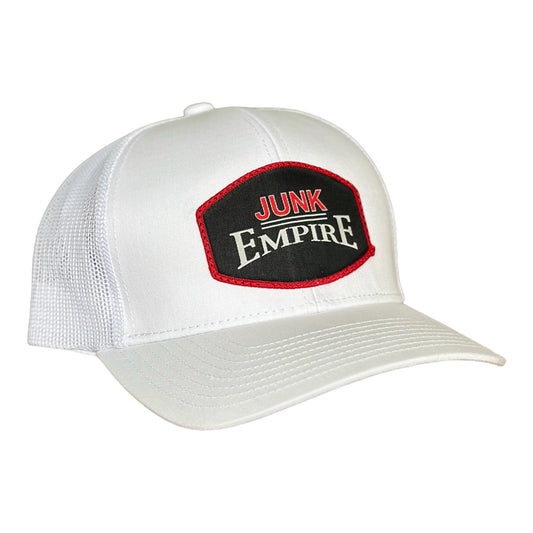 Junk Empire Logo Georgia Hat Company's Snapback Trucker Hat White