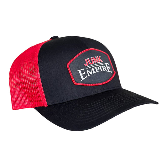 Junk Empire Logo Georgia Hat Company's Snapback Trucker Hat Black/Red