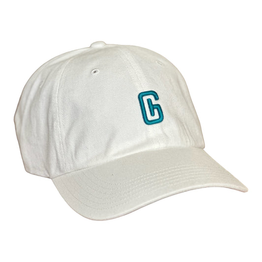 3-D EMBROIDERED R55 "DAD HAT" WHITE/TEAL