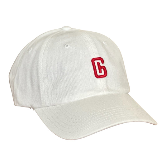 3-D EMBROIDERED R55 "DAD HAT" WHITE/RED