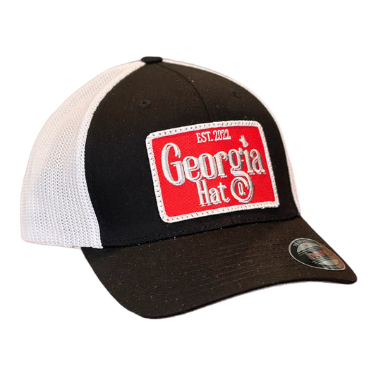 "Georgia Hat Company" Rectangle Patch Flex Fit Black/White