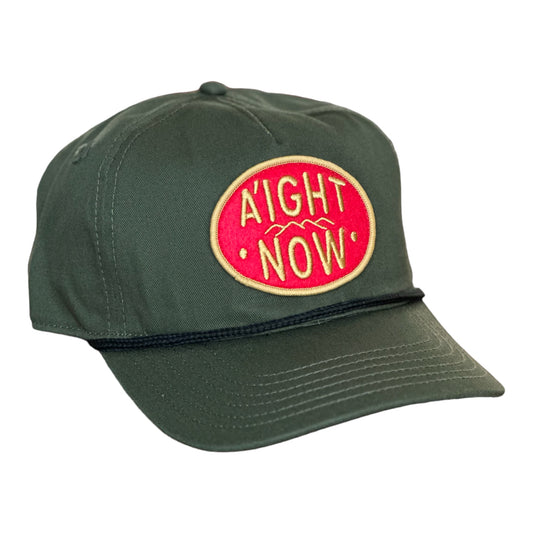 Georgia Hat Company's "A'IGHT NOW" 5 Panel  Braided Snapback/Olive