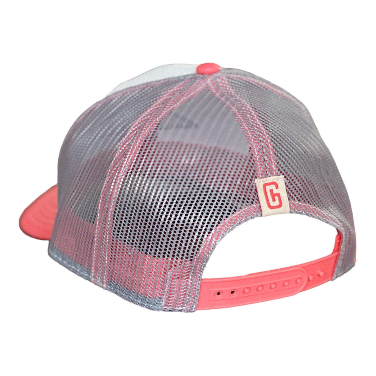 "G' is For Georgia Embroidered 6 Panel Trucker Snapback Peach/Grey