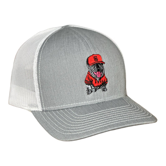 GHC's Bulldog Embroidered Snapback Trucker Silver/White