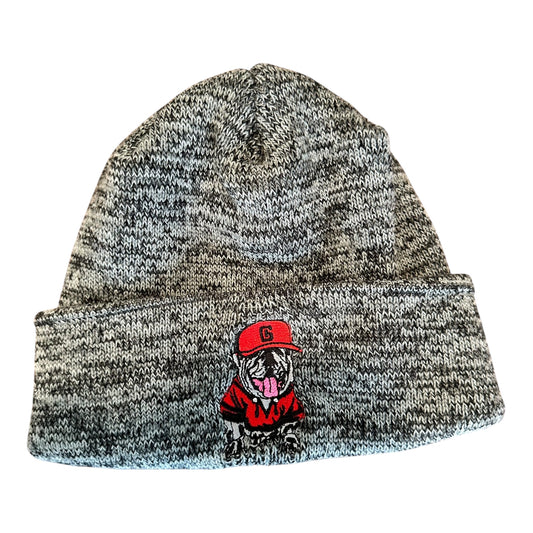 GHC's Embroidered Bulldog Richardson 130 Marled Beanie/Navy/Grey/White