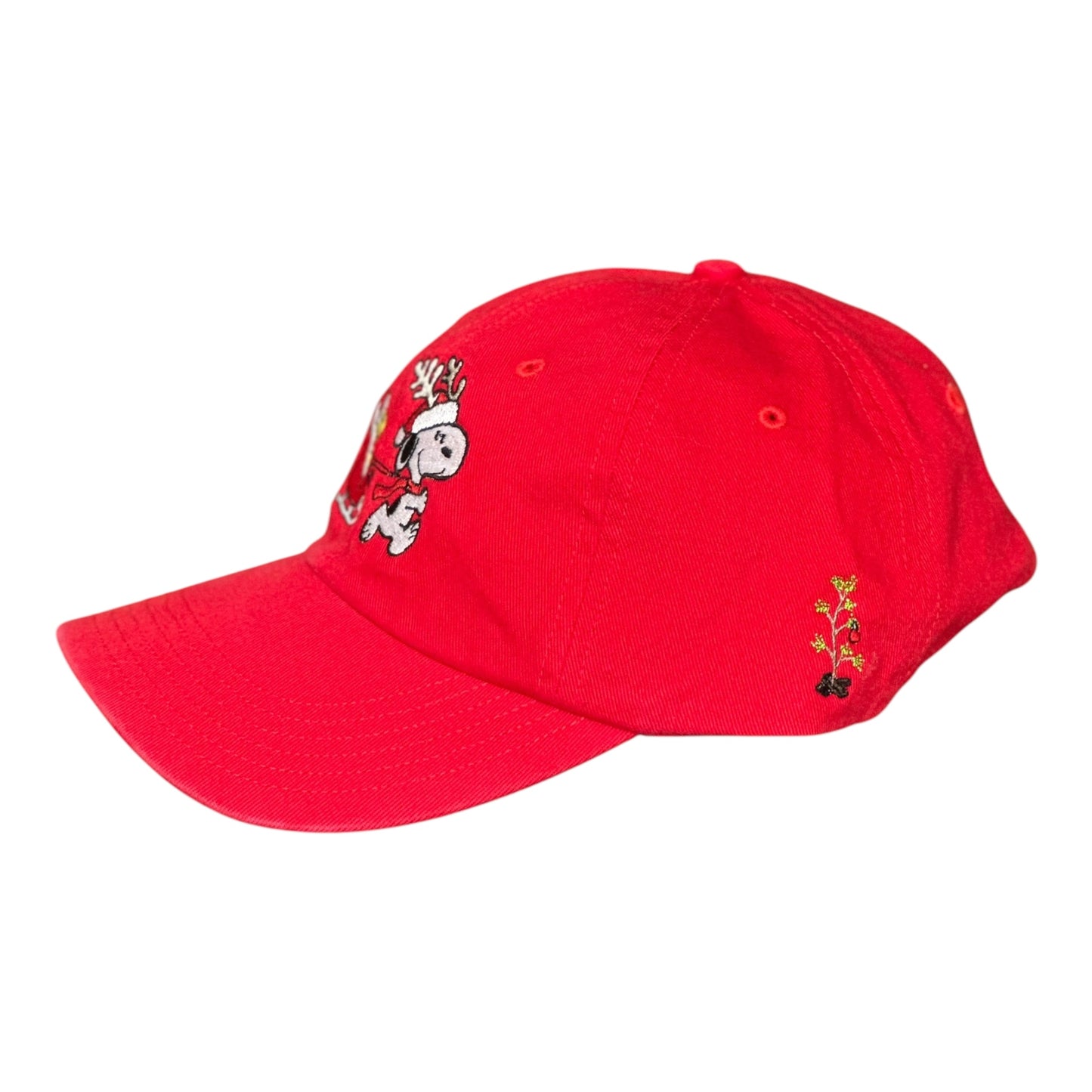 GHC's Embroidered Christmas Snoopy/Woodstock Richardson R55 Cloth Hat/Red