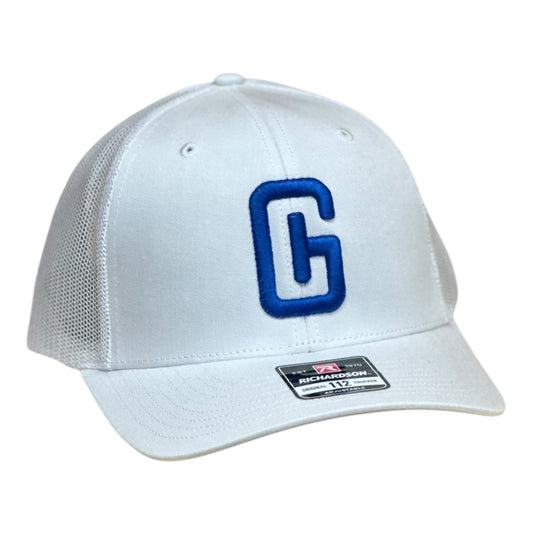 3-D Embroidered Georgia Hat Company Logo Richardson 112 White/Royal Blue