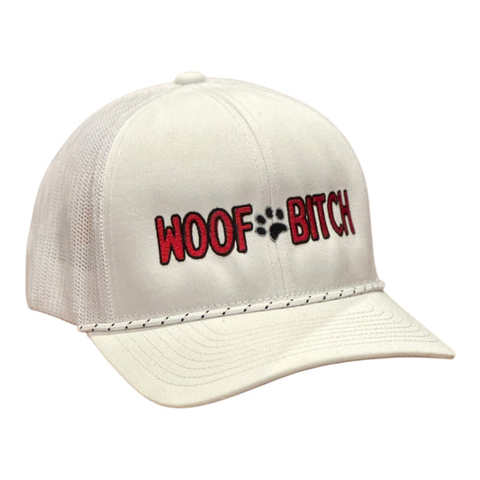 GHC's 104BR  Embroidered "WOOF BITCH" /White