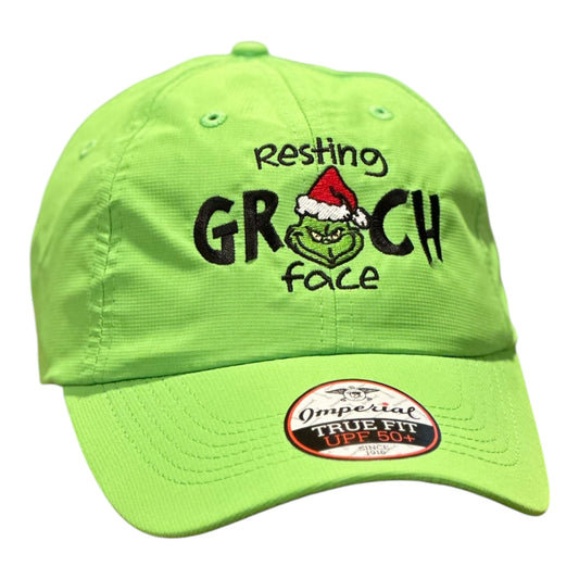 GHC's Embroidered "Resting Grinch Face" Imperial/Grinch Green
