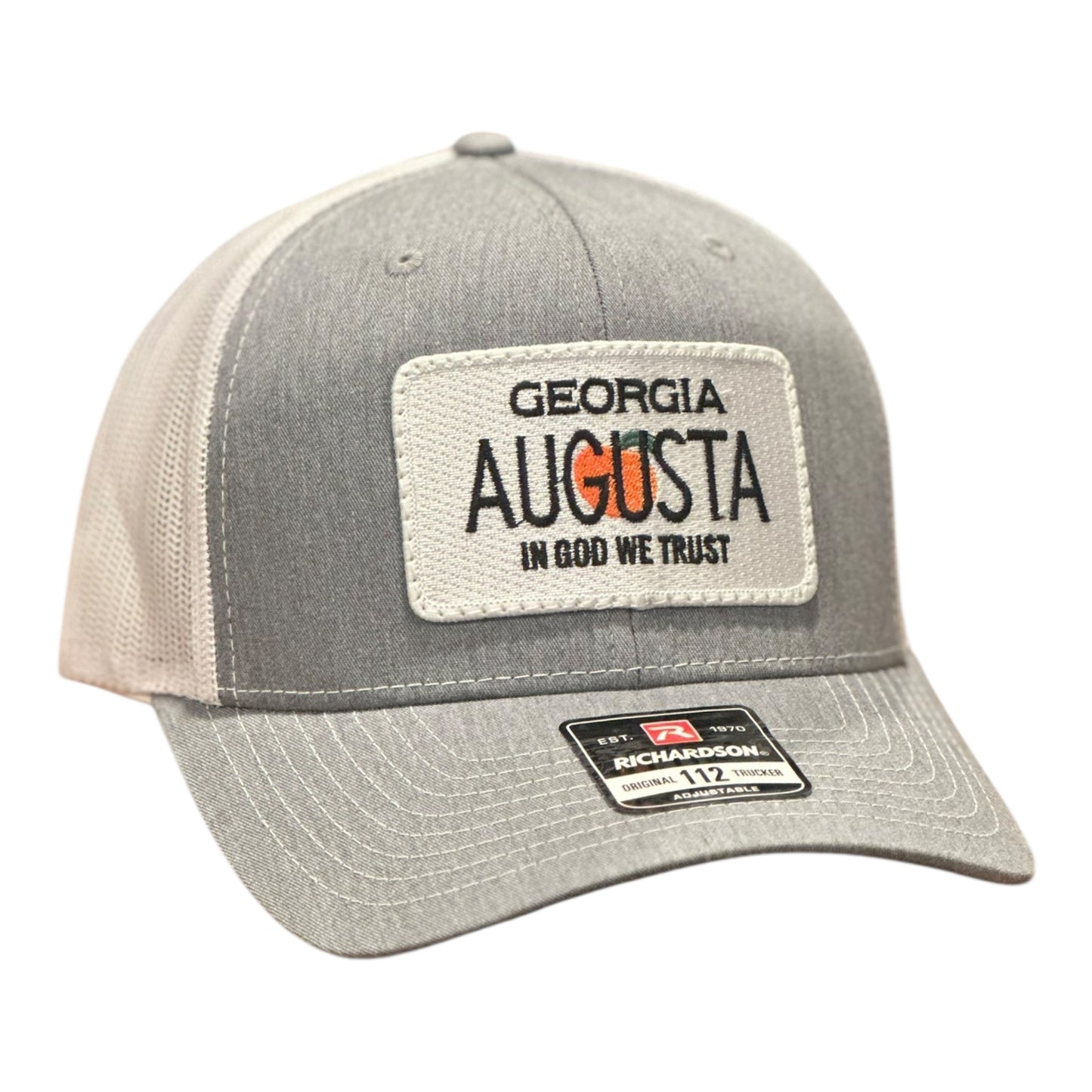GHC's "In God We Trust" AUGUSTA Patch Hat Richardson 112 Heather Grey/White