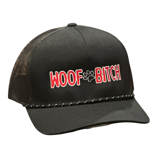 GHC's 104BR  Embroidered "WOOF BITCH" /Black