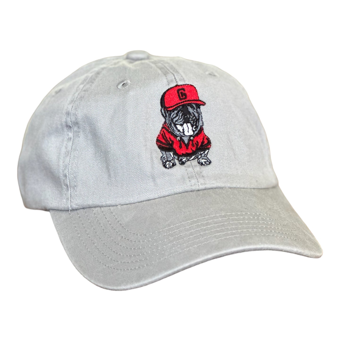 Georgia Hat Company's Embroidered Bulldog Dad Hat/Gray