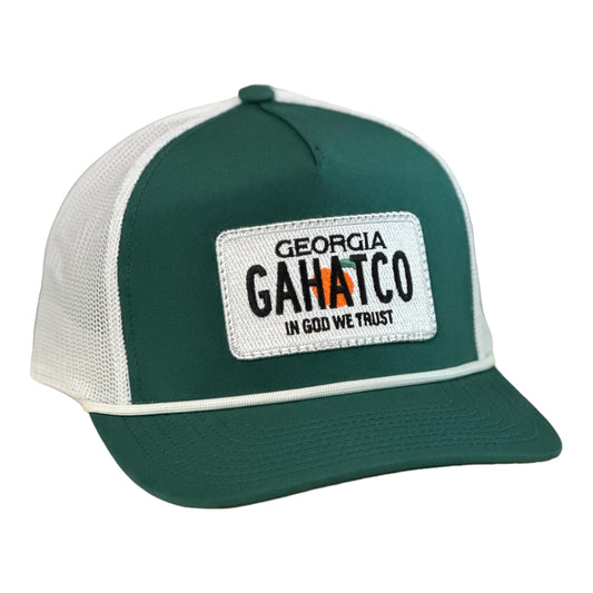 "IN GOD WE TRUST" Braided Cap Hunter Green/White