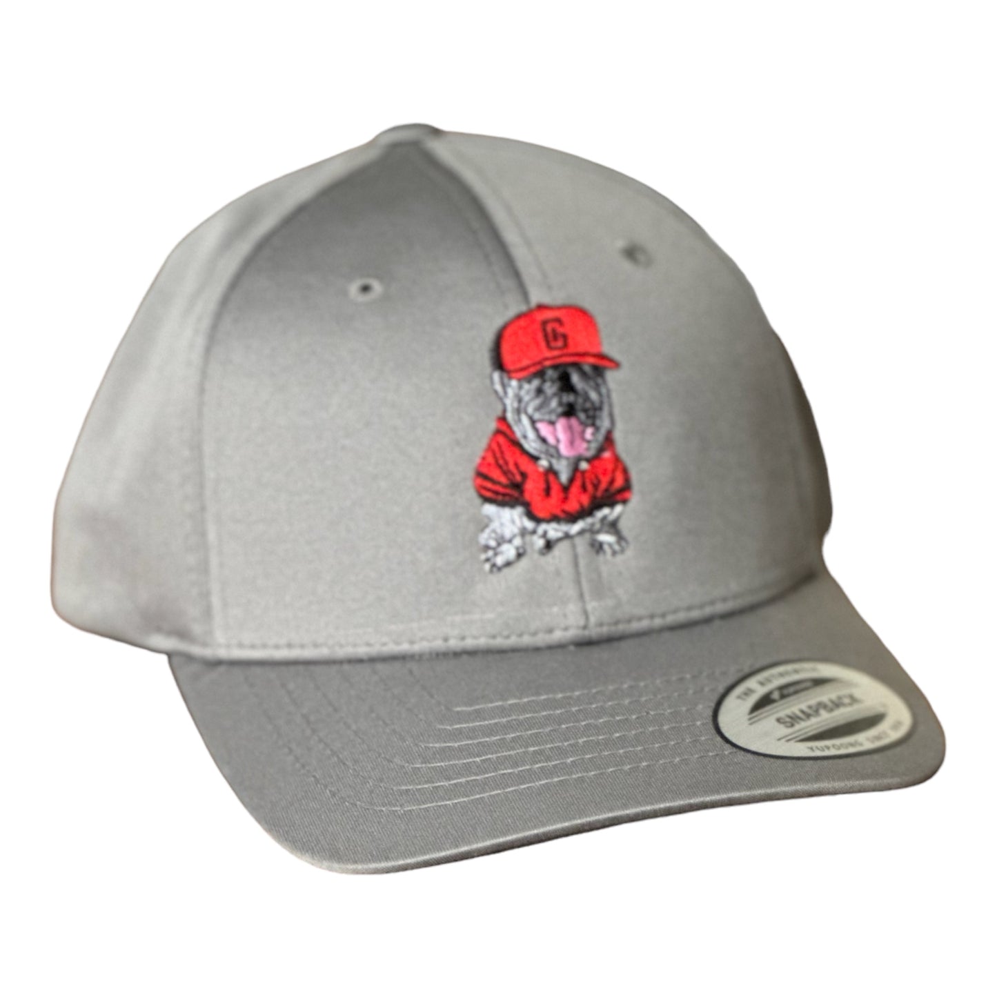 YOUTH- GHC's Embroidered Bulldog Yupoong Snapback Gray