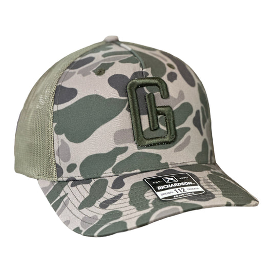 3-D Embroidered Georgia Hat Company Logo Richardson 112PFP Marsh Duck Camo/Loden