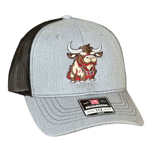 YOUTH - Embroidered Bull Richardson 112/Heather Gray/Black