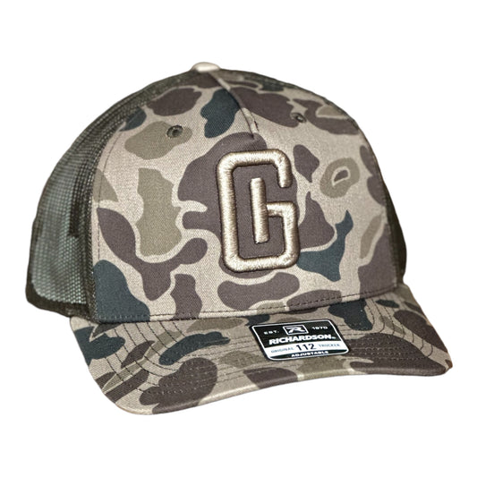 3-D Embroidered Georgia Hat Company Logo Richardson 112PFP/Bark Duck Camo