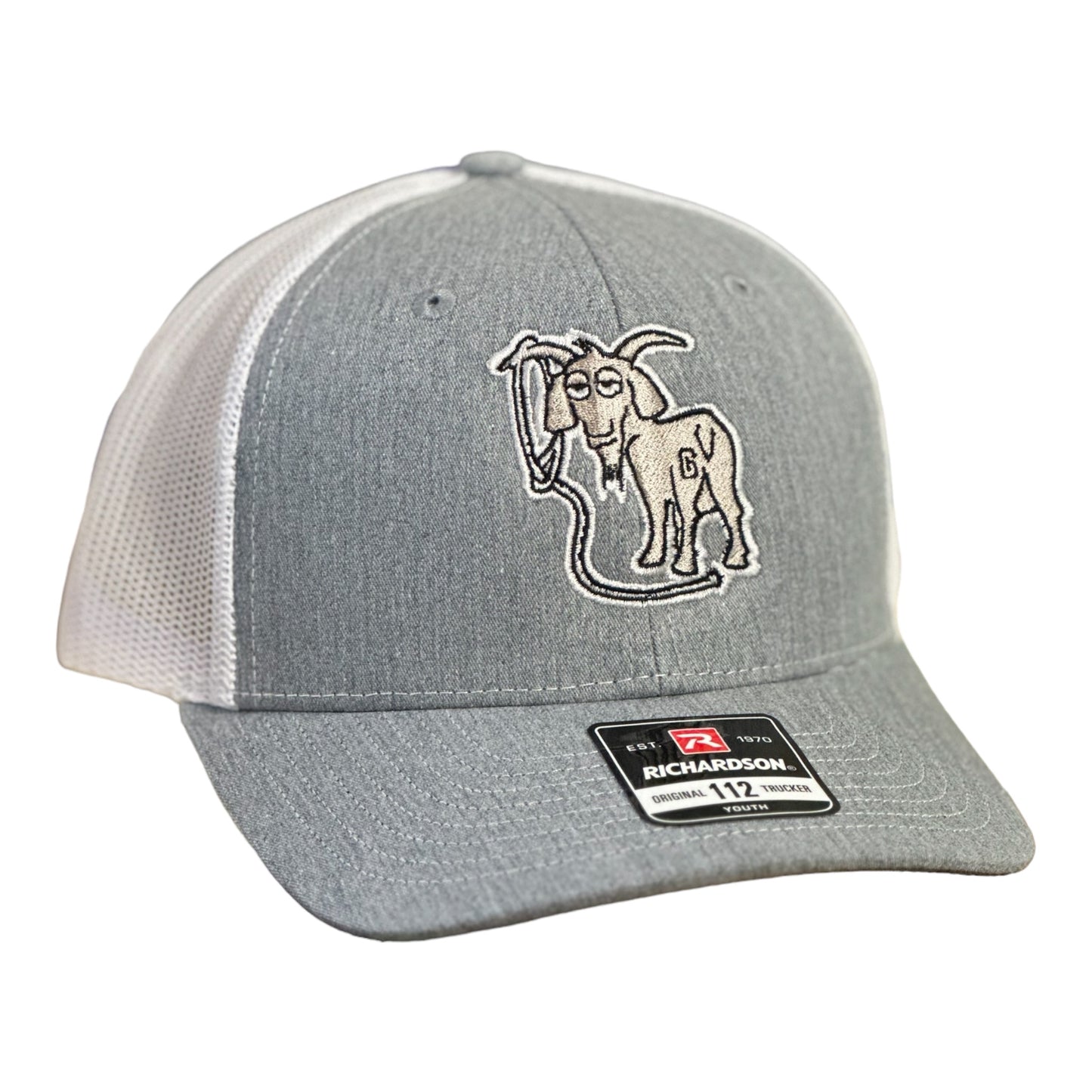 YOUTH- GHC's Embroidered "GOAT"Richardson 112 Heather Gray/White