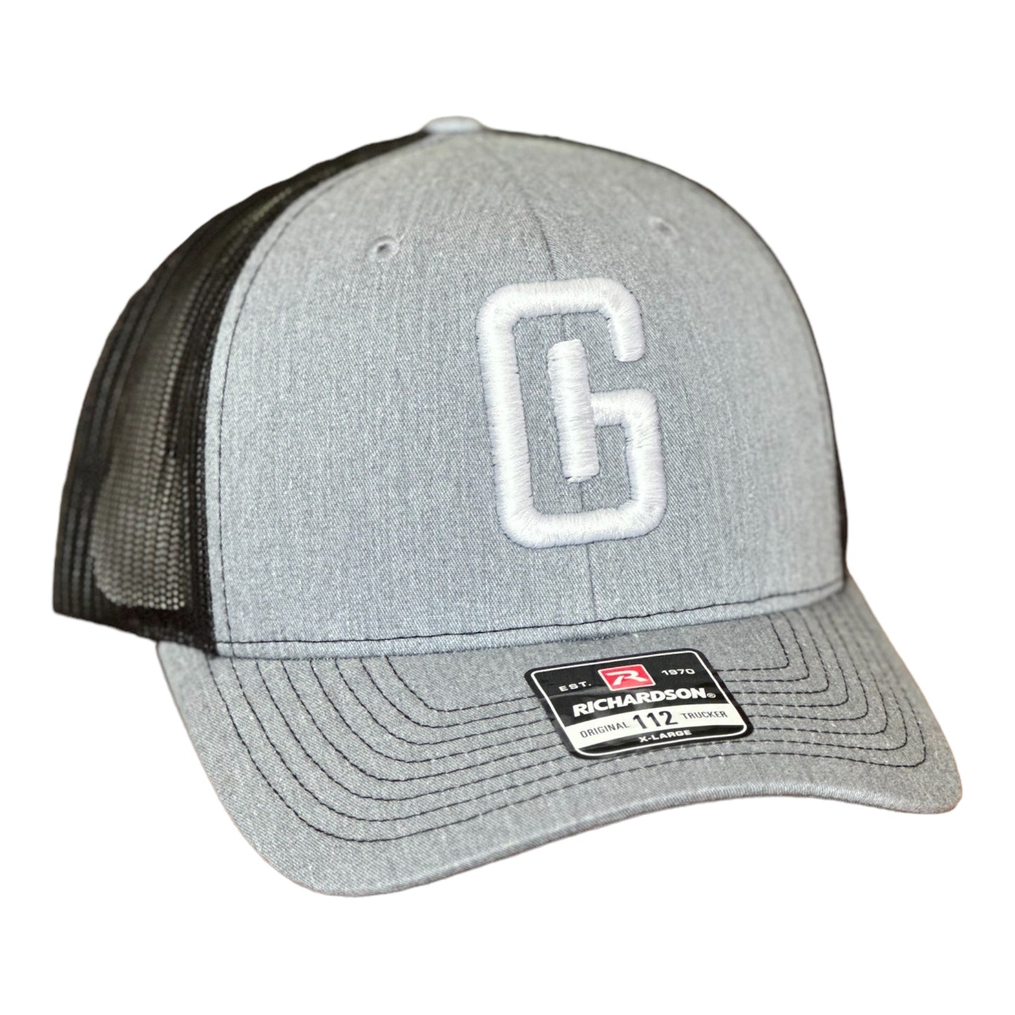 3D Puff Embroidered  GHC Logo Richardson 112-XL Heather Gray/Black