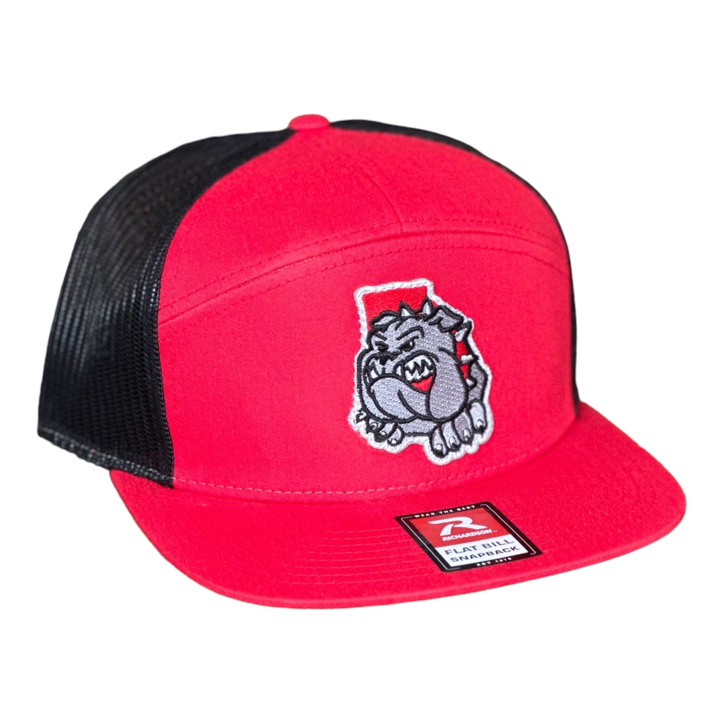 GHC's Embroidered "Georgia Bulldog State of Mind" Richardson 168 Flat Bill Red/Black