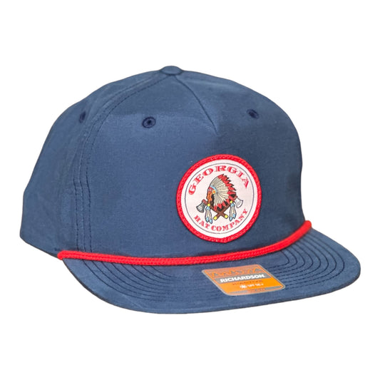 GHC's The Chop in a Richardson 256 Braided "Grandpa Cap"  Navy/Red