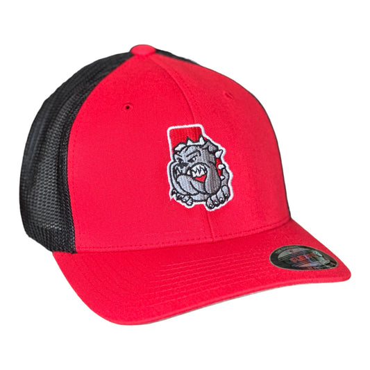 GHC's Embroidered Georgia Bulldog State of Mind Flex Fit By Yupoong Red/Black