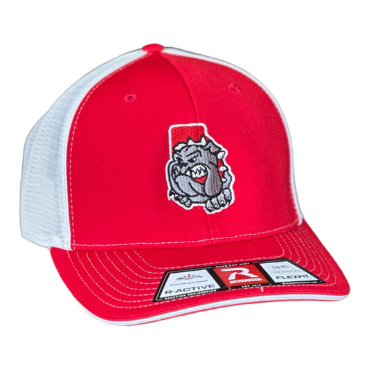 GHC's Embroidered Georgia Bulldog State of Mind  Richardson R-Active FlexFit 172 LG/XL Red/White