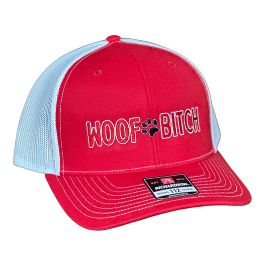 GHC's Embroidered "WOOF BITCH" Richardson 112 Red/White