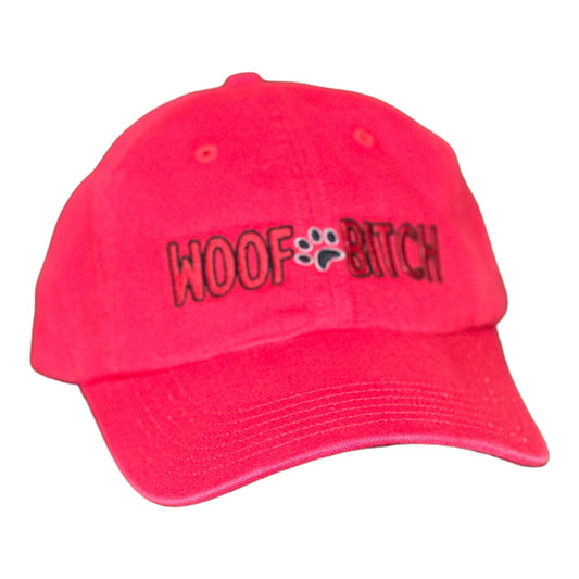 GHC's Embroidered "WOOF BITCH"Richardson R55 Dad Hat/Red