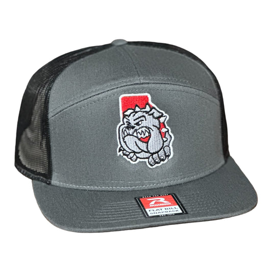 GHC's Embroidered "Georgia Bulldog State of Mind"Richardson 168 Flat Bill Charcoal/Black