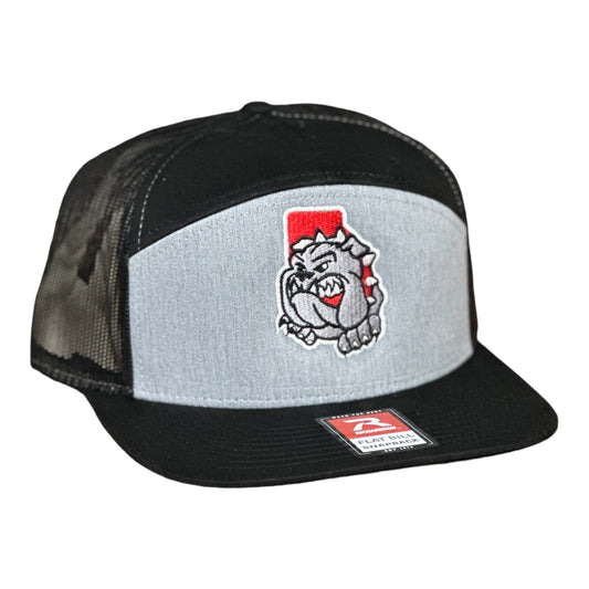 GHC's Embroidered "Georgia Bulldog State of Mind"Richardson 168 Flat Bill Heather Gray/Black