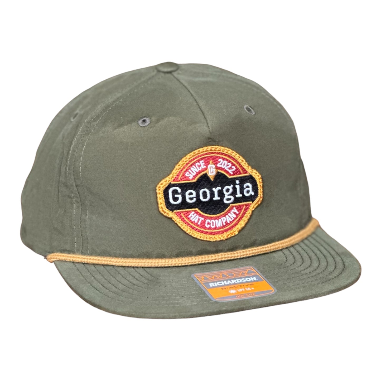 Georgia Hat Company's Richardson Umpqua 256 Braided Flat Bill "Grandpa Cap" Loden/Gold