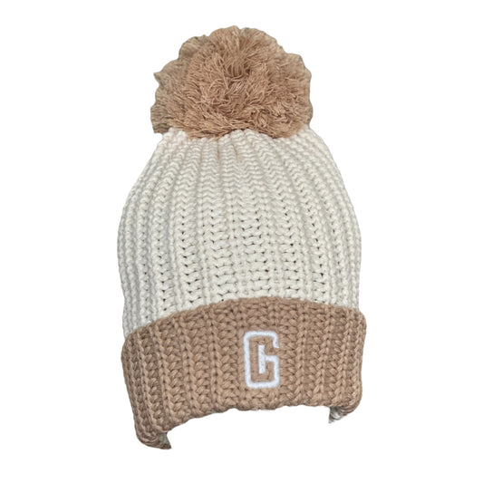 GHC's Embroidered "G" Richardson 143 Chunk Cable With Pom/Cream w/Mocha